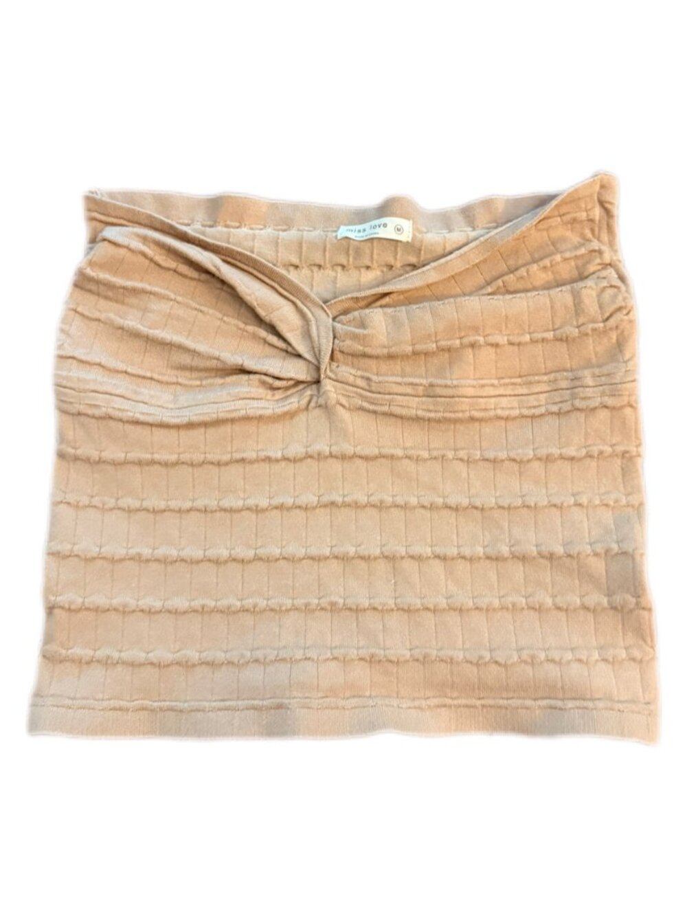 Miss Love Twist-Front Ribbed Sweater Tube Top